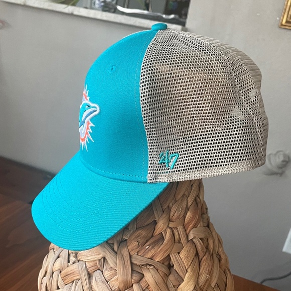 Men's '47 Aqua Miami Dolphins flagship MVP NFL Snapback Hat - Picture 3 of 7